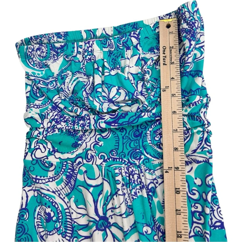 Lilly Pulitzer Holbrook Maxi Dress Sea Foam Blue Paisley Strapless Size S - Picture 11 of 15